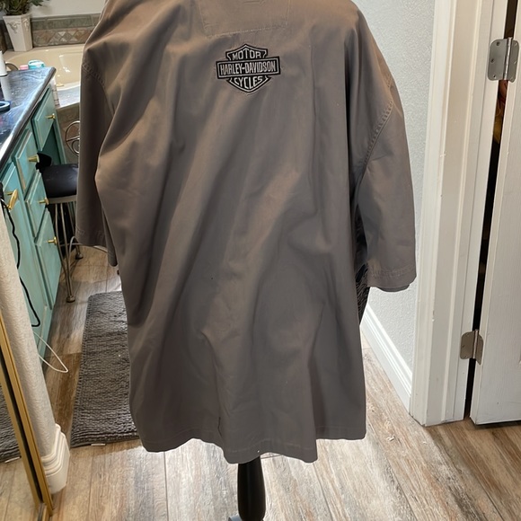 Harley Davidson gray collar button-down short sleeve shirt size 2 XL - Picture 4 of 6
